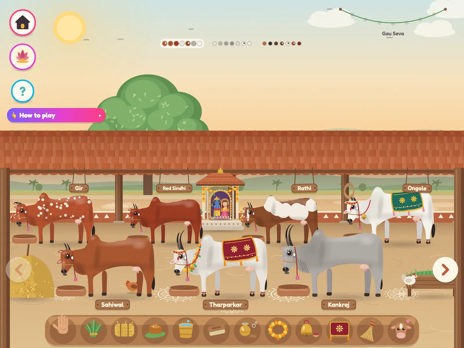 The Goshala with native Indian cow breeds