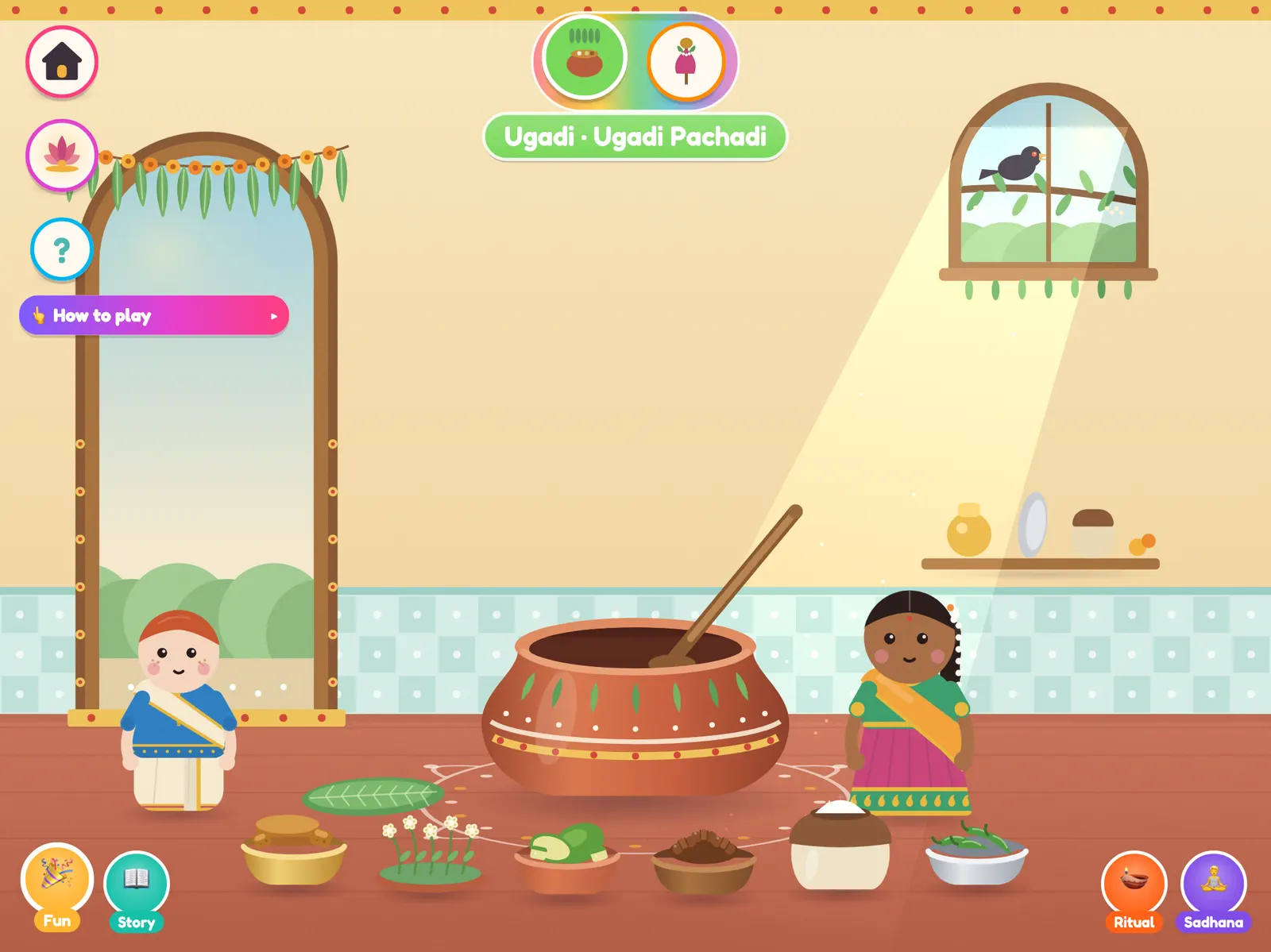 Making Ugadi pachadi with six tastes